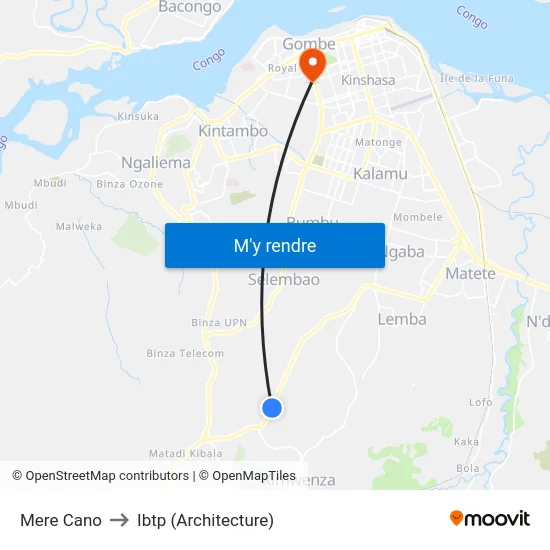Mere Cano to Ibtp (Architecture) map