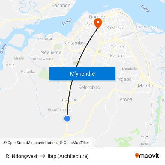 R. Ndongwezi to Ibtp (Architecture) map