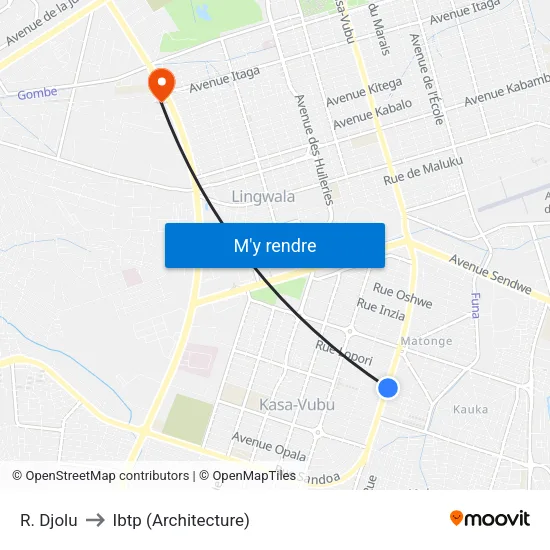 R. Djolu to Ibtp (Architecture) map