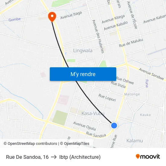 Rue De Sandoa, 16 to Ibtp (Architecture) map