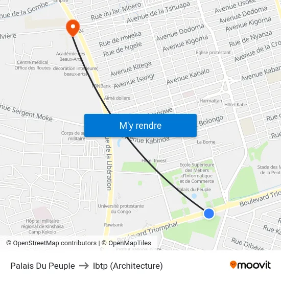 Palais Du Peuple to Ibtp (Architecture) map