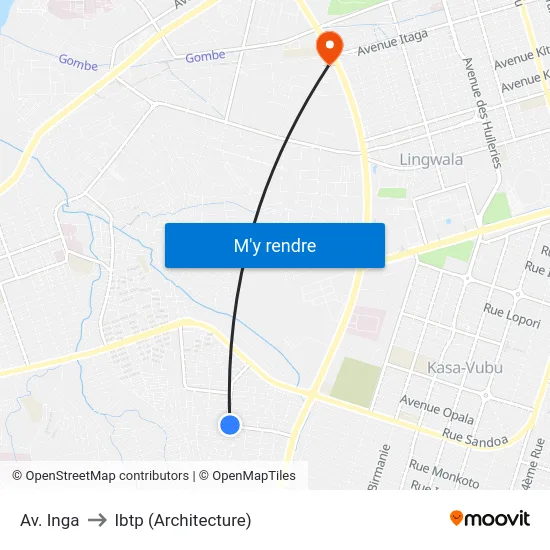 Av. Inga to Ibtp (Architecture) map