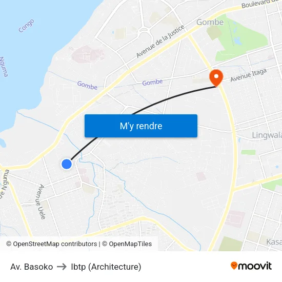 Av. Basoko to Ibtp (Architecture) map