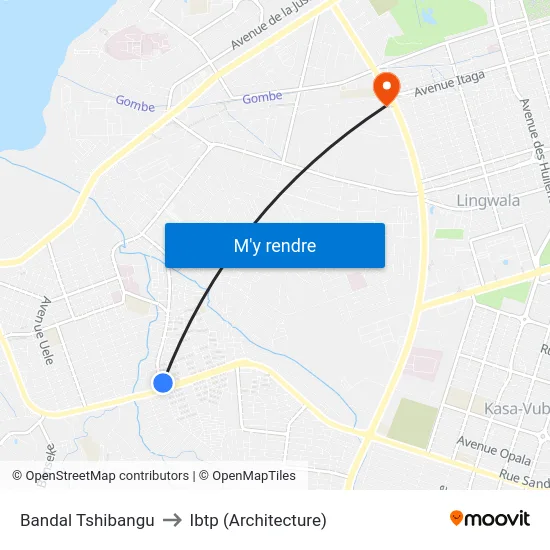 Bandal Tshibangu to Ibtp (Architecture) map