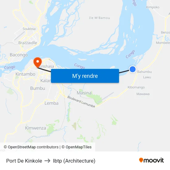 Port De Kinkole to Ibtp (Architecture) map