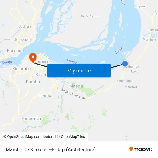 Marché De Kinkole to Ibtp (Architecture) map