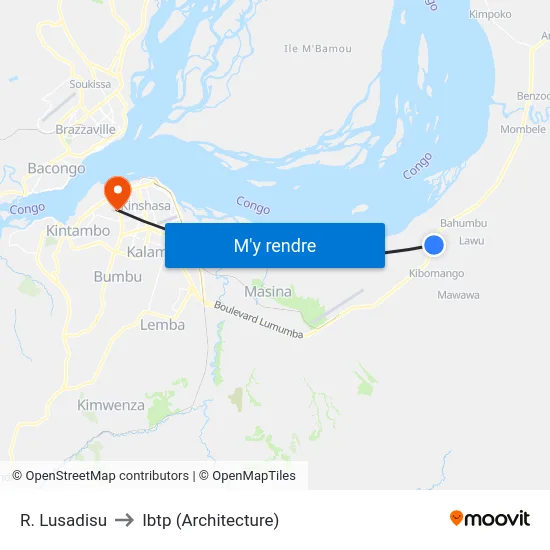 R. Lusadisu to Ibtp (Architecture) map