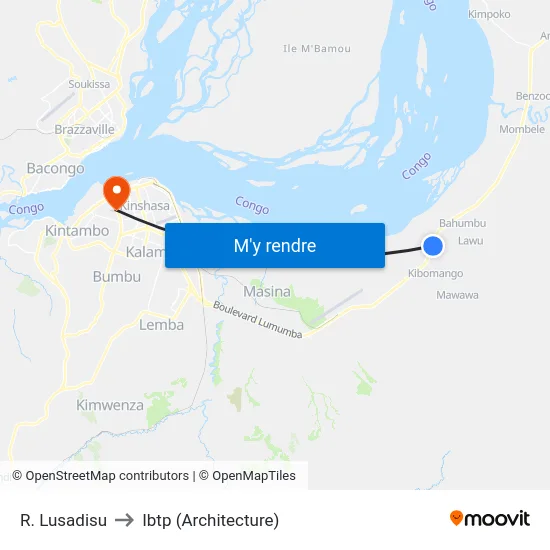 R. Lusadisu to Ibtp (Architecture) map