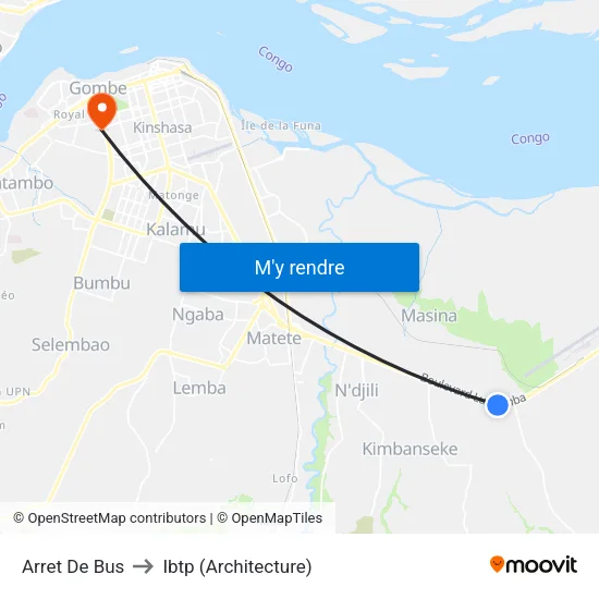 Arret De Bus to Ibtp (Architecture) map