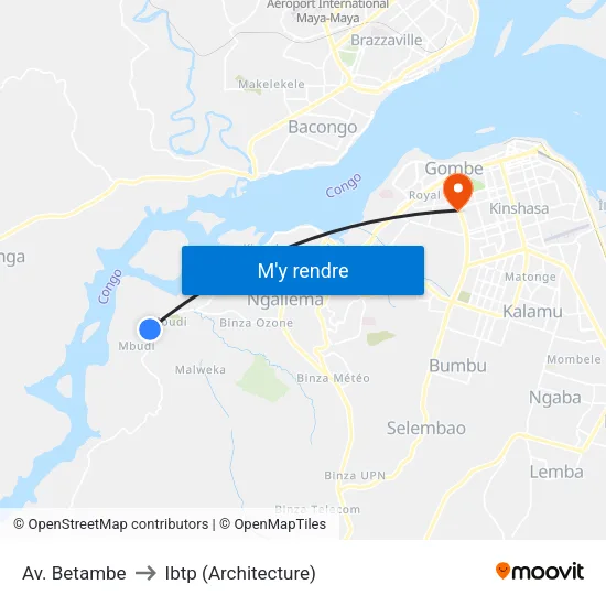 Av. Betambe to Ibtp (Architecture) map