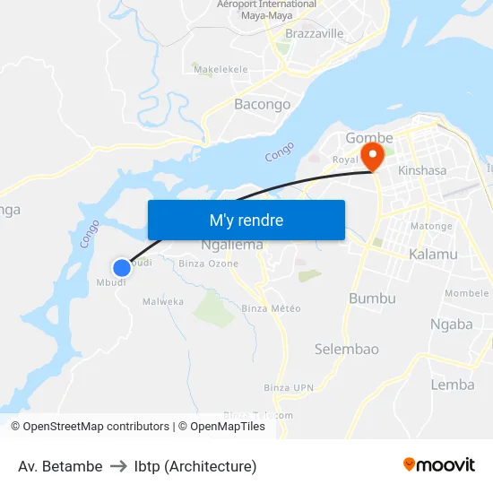 Av. Betambe to Ibtp (Architecture) map