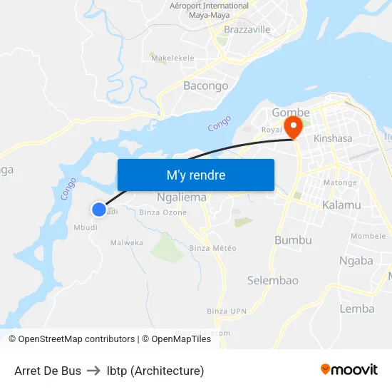Arret De Bus to Ibtp (Architecture) map