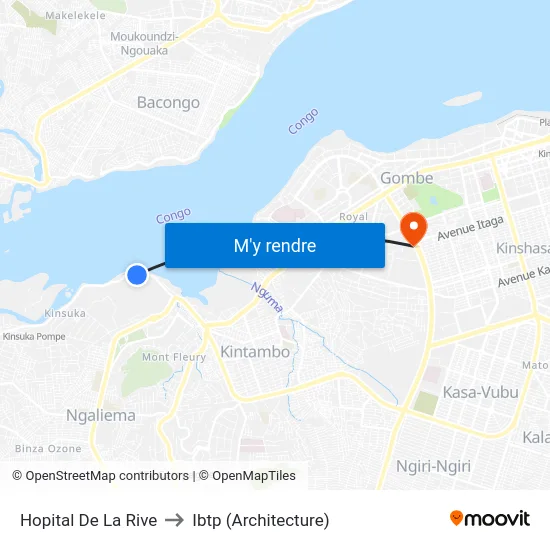 Hopital De La Rive to Ibtp (Architecture) map