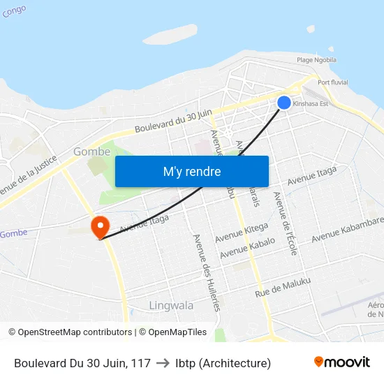 Boulevard Du 30 Juin, 117 to Ibtp (Architecture) map