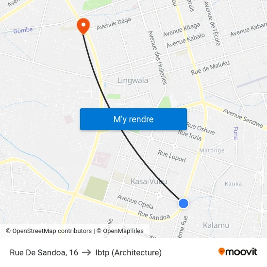 Rue De Sandoa, 16 to Ibtp (Architecture) map