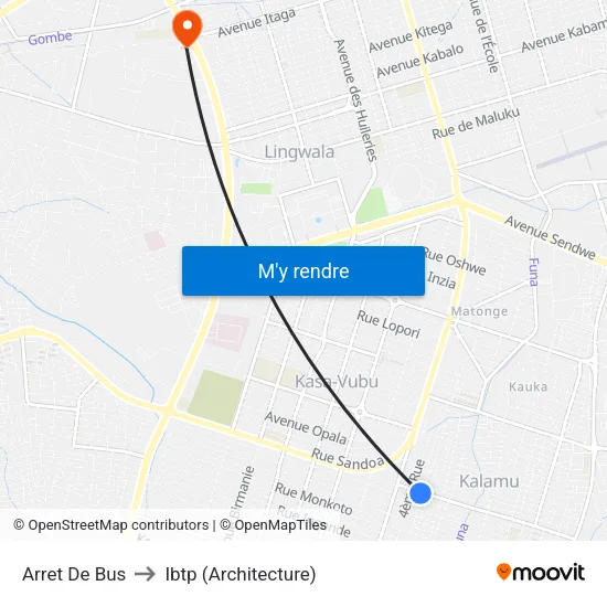 Arret De Bus to Ibtp (Architecture) map