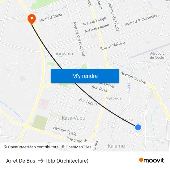 Arret De Bus to Ibtp (Architecture) map
