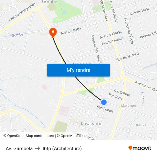 Av. Gambela to Ibtp (Architecture) map