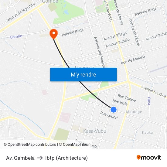 Av. Gambela to Ibtp (Architecture) map