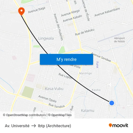Av. Université to Ibtp (Architecture) map