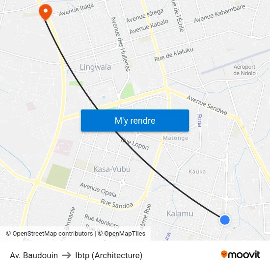 Av. Baudouin to Ibtp (Architecture) map
