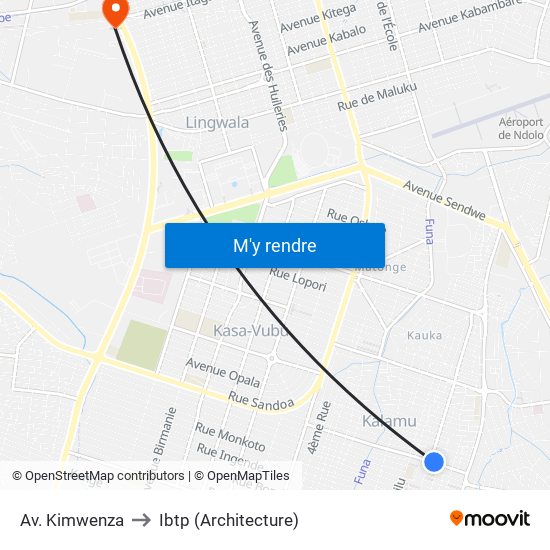 Av. Kimwenza to Ibtp (Architecture) map