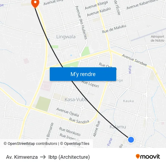 Av. Kimwenza to Ibtp (Architecture) map
