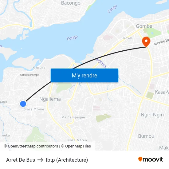 Arret De Bus to Ibtp (Architecture) map