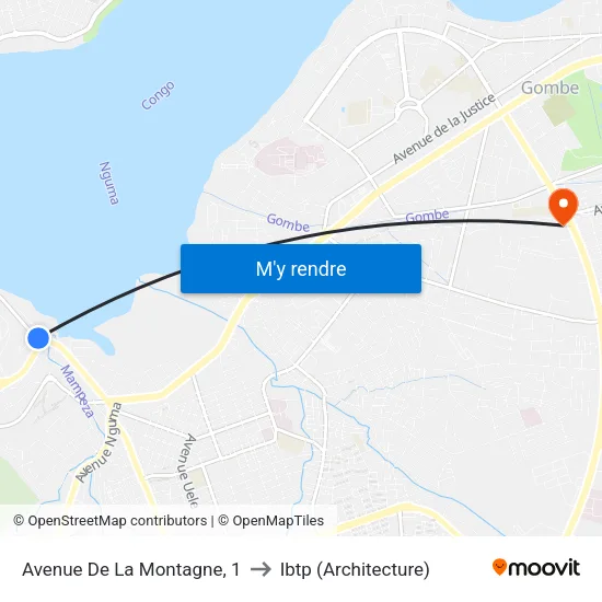 Avenue De La Montagne, 1 to Ibtp (Architecture) map