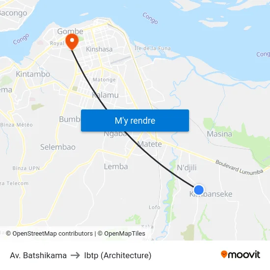 Av. Batshikama to Ibtp (Architecture) map