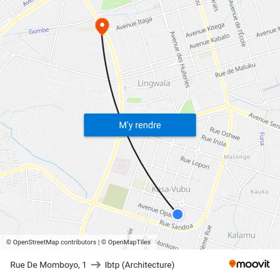 Rue De Momboyo, 1 to Ibtp (Architecture) map