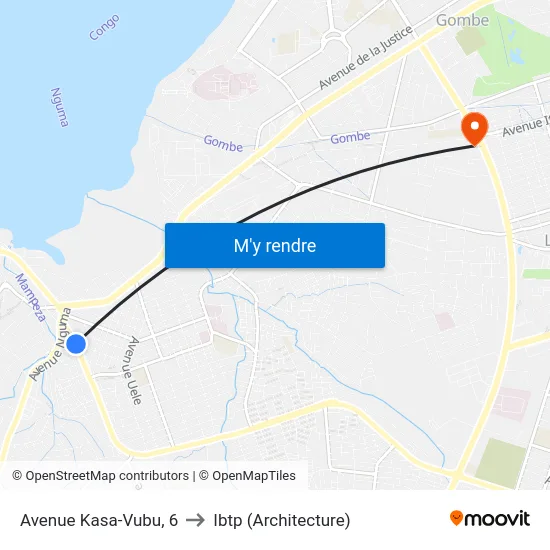 Avenue Kasa-Vubu, 6 to Ibtp (Architecture) map