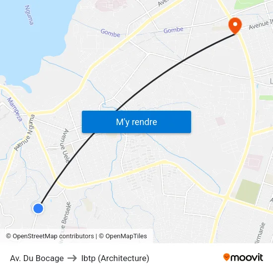 Av. Du Bocage to Ibtp (Architecture) map