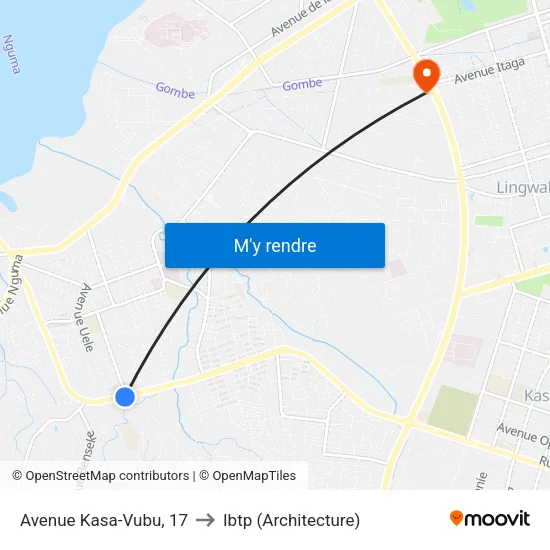 Avenue Kasa-Vubu, 17 to Ibtp (Architecture) map