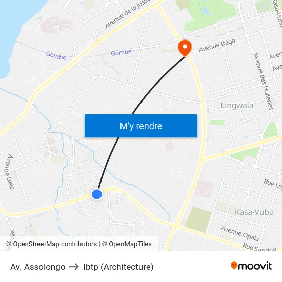 Av. Assolongo to Ibtp (Architecture) map