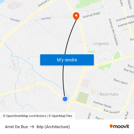 Arret De Bus to Ibtp (Architecture) map