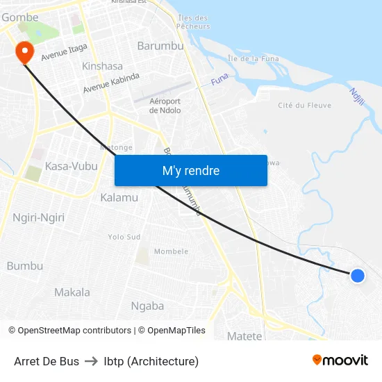 Arret De Bus to Ibtp (Architecture) map