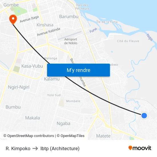 R. Kimpoko to Ibtp (Architecture) map