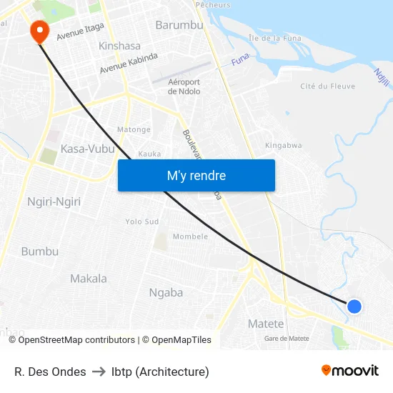 R. Des Ondes to Ibtp (Architecture) map