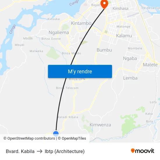 Bvard. Kabila to Ibtp (Architecture) map