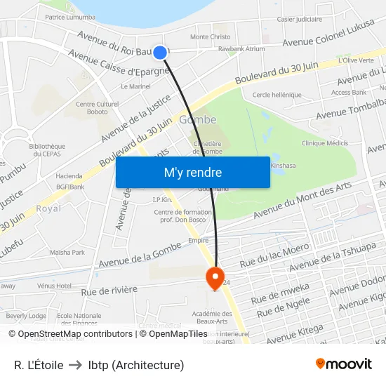 R. L'Étoile to Ibtp (Architecture) map
