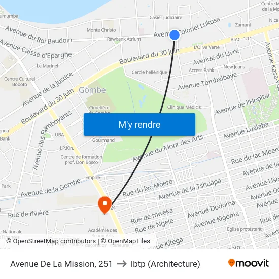 Avenue De La Mission, 251 to Ibtp (Architecture) map