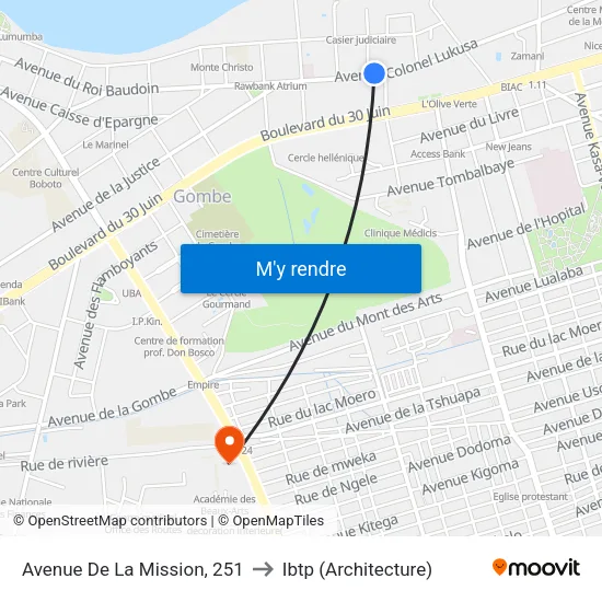 Avenue De La Mission, 251 to Ibtp (Architecture) map