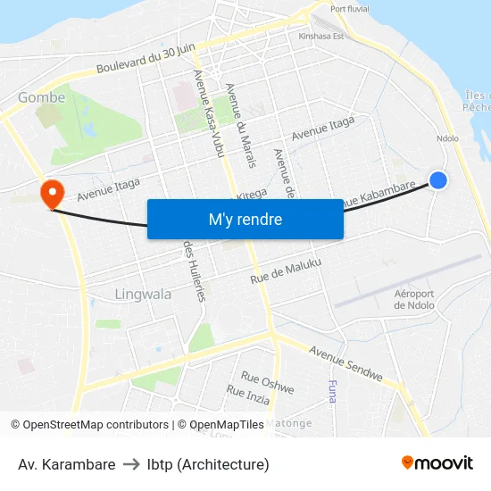 Av. Karambare to Ibtp (Architecture) map