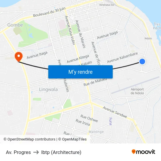 Av. Progres to Ibtp (Architecture) map