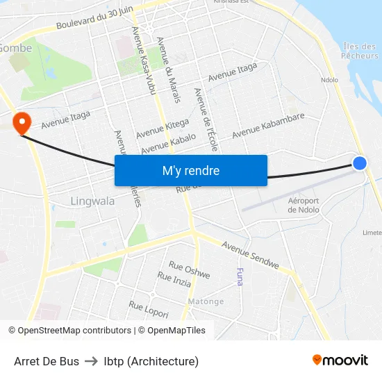 Arret De Bus to Ibtp (Architecture) map