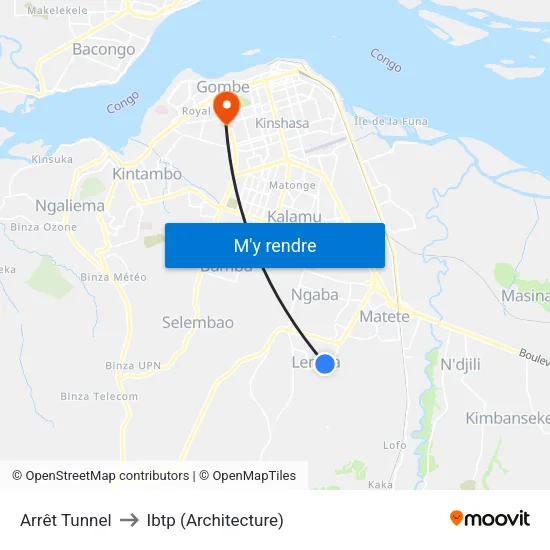 Arrêt Tunnel to Ibtp (Architecture) map