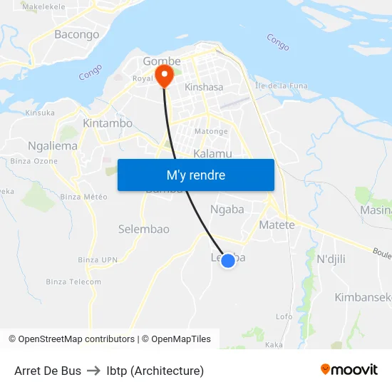 Arret De Bus to Ibtp (Architecture) map