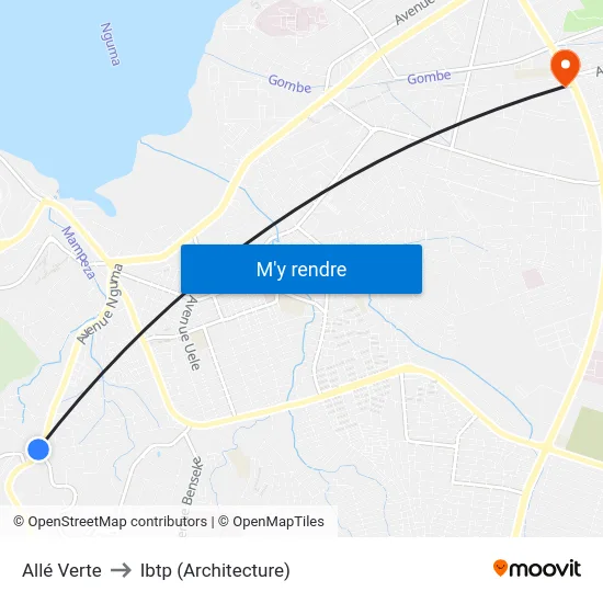 Allé Verte to Ibtp (Architecture) map