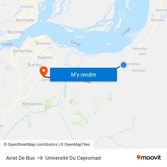 Arret De Bus to Université Du Cepromad map
